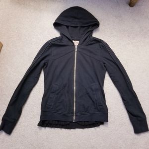 Black Juicy Couture Ruffle Hooded Track Jacket S
